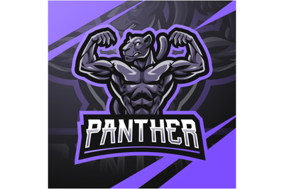 Panther gym esport mascot logo design