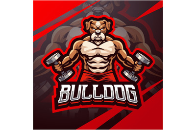 Bulldog gym esport mascot logo design