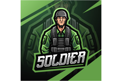 Soldier esport mascot  gaming logo