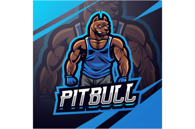 Pitbull gym esport Mascot Logo