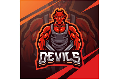 Devil gym esport mascot logo design