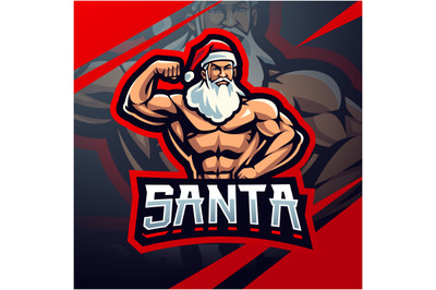 Santa gym esport mascot logo