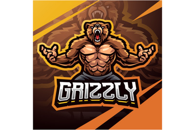 Grizzly esport mascot logo design