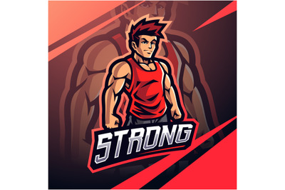 Strong man mascot logo design