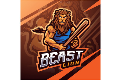 Beast lion esport mascot logo design