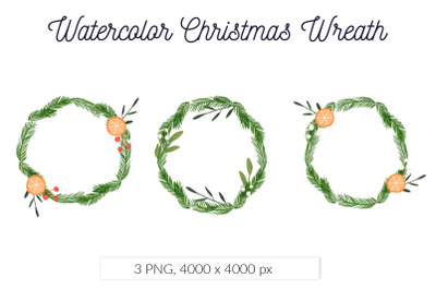 Elegant Watercolor Christmas Wreath