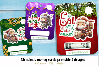 Christmas money card png Christmas santa money holder design