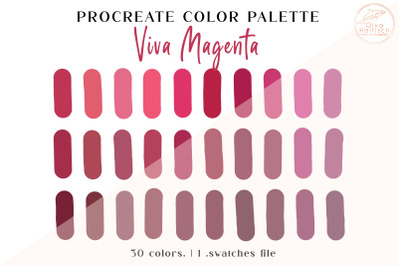 Magenta Procreate Color Swatches. Pink Procreate Palette