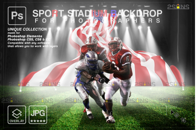 Digital Backdrop Photography, Sport Stadium Backdrop, Football overlay