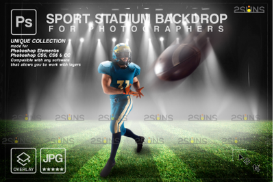 Digital Backdrop Photography, Sport Stadium Backdrop, Football overlay