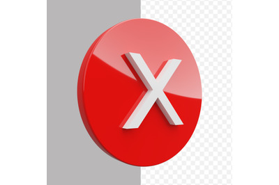 a cross in a red circle, prohibited symbol, 3d design