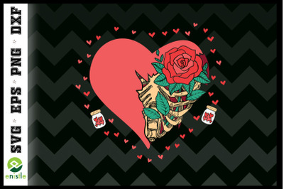 Valentines skeleton Rose Valentine