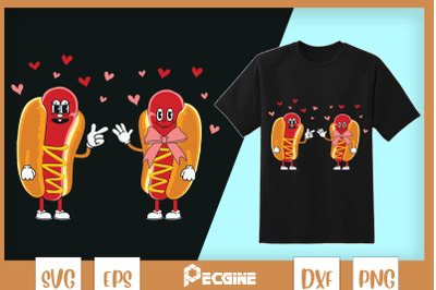 Cute Hotdog Couple Valentine SVG