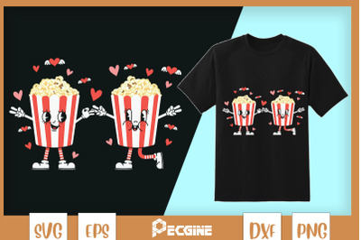 Popcorn Couple Fastfood Valentine SVg