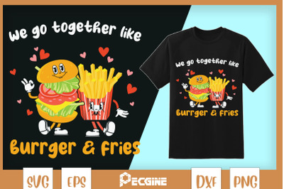 Burger &amp; fries Couple Valentine Fasfood