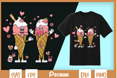 Ice Cream Couple Valentine SVG