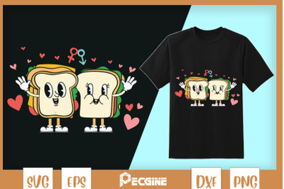 Sandwich Couple Fasfood Valentine