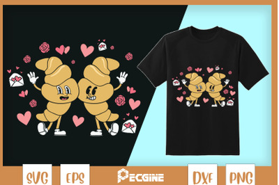 Croissant Couple Fasfood Valentine