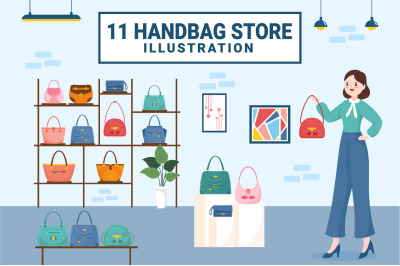 11 Handbag Store Design Illustration