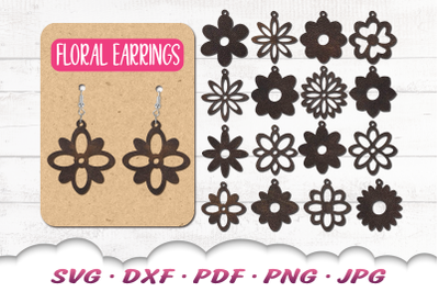 Flower Earrings SVG | Floral Earring SVG Bundle