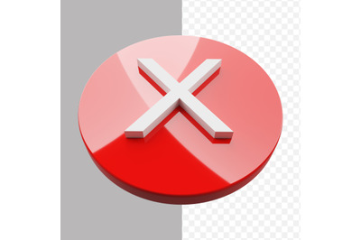 a cross in a red circle, prohibited symbol, 3d design