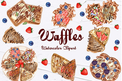 Waffles Watercolor Clipart