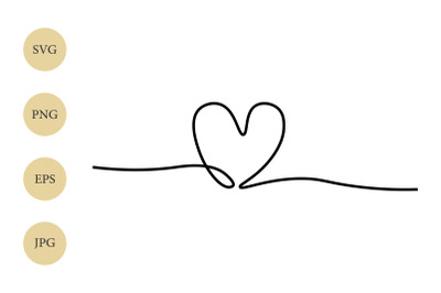 One Line Heart SVG, Heart SVG, Love SVG, Valentine SVG