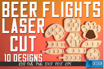 Beer Flights Laser Cut SVG | Beer Holder SVG Design | CNC Files