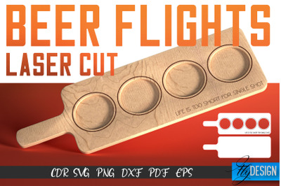 Beer Flights Laser Cut SVG | Beer Holder SVG Design | CNC Files