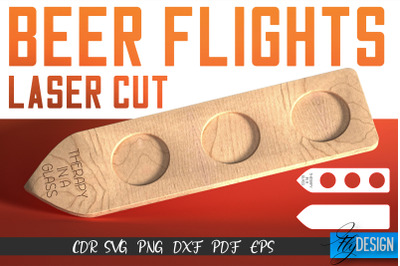 Beer Flights Laser Cut SVG | Beer Holder SVG Design | CNC Files