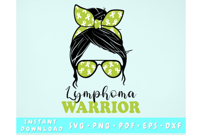 Lymphoma Warrior SVG, Lymphoma Messy Bun SVG, Lymphoma Survivor SVG