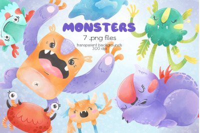 Monsters Clipart - PNG Files