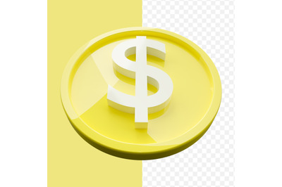 3D USD Coin Front View