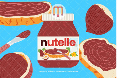 Nutella Jar SVG - Vector Design Chocolate Spread - Hazelnut Cocoa