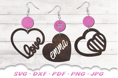 Heart Earring SVG | Valentine Earrings SVG Bundle