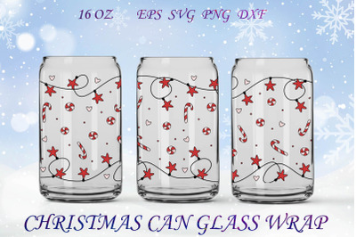 Christmas glass can wrap, Beer can glass wrap christmas