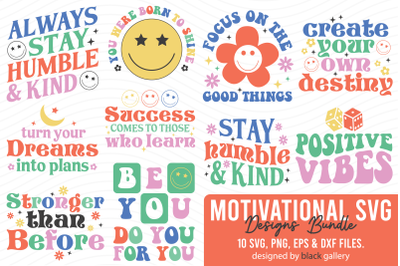 Retro Motivational Quotes SVG Bundle