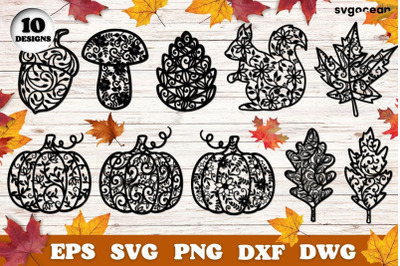 Autumn Svg Bundle | Mandala | Silhouettes Cut Files