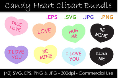 Candy Hearts SVG Bundle - Valentine&#039;s Day Hearts