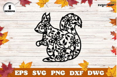 Squirrel Svg | Mandala | Silhouettes Cut Files