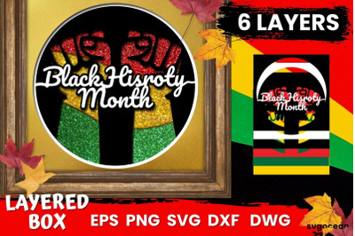 Black History Layered | Lightbox | Layered Cut Files