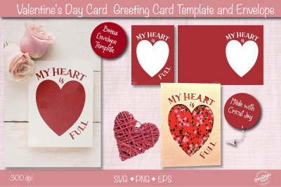 Valentine Card SVG| Heart card SVG template| Love cards| Greeting Card