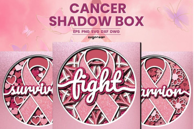 Breast Cancer Layered SVG | Shadowbox | Lightbox