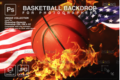 Basketball Backdrop, Sports Digital Background, Photoshop overlay