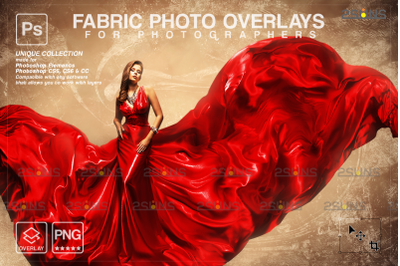 Flying fabric photoshop overlay, Waving dress overlay