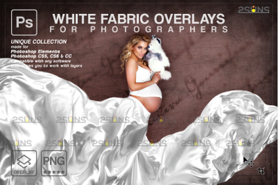White flying fabric photoshop overlay, Flying dress overlay