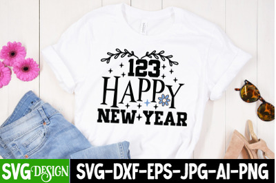 123 Happy New Year SVG Cut File