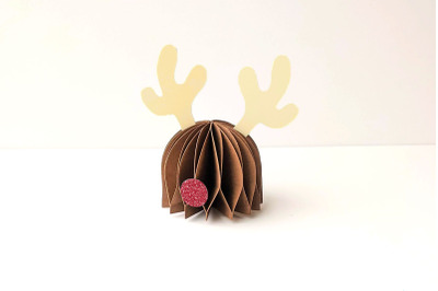 3D Honeycomb Christmas Reindeer Face | SVG | PNG | DXF | EPS