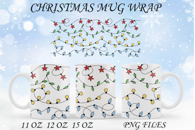 Christmas coffee mug wrap, Christmas lights for mugs