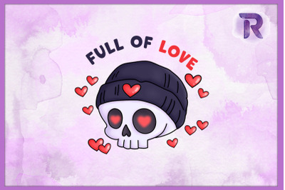 Chibi Skeleton Valentine Full of Love